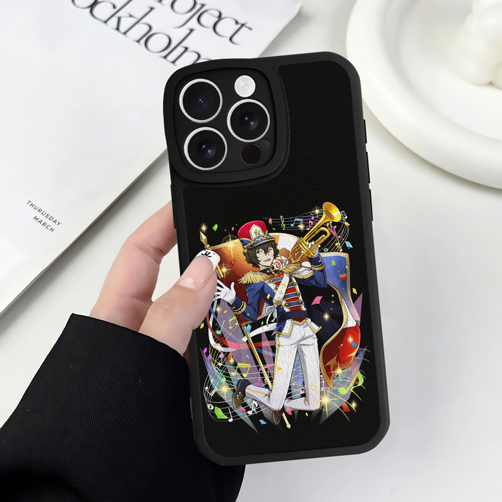 （画像用） 文豪ストレイドッグス Bungo Stray Dogs 【iPhone 16シリーズ対応】シリコンスマホケース（レザー調） 材質：シリコン